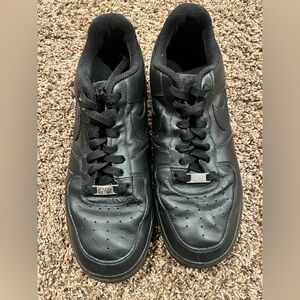 Nike Men's Air Force One All-Black Leather Sneakers